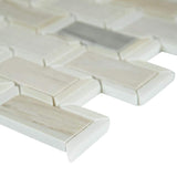 Angora Framework 12 in. x 12 in. x 10mm Polished Marble Mesh-Mounted Mosaic Tile (10 sq. ft./case)