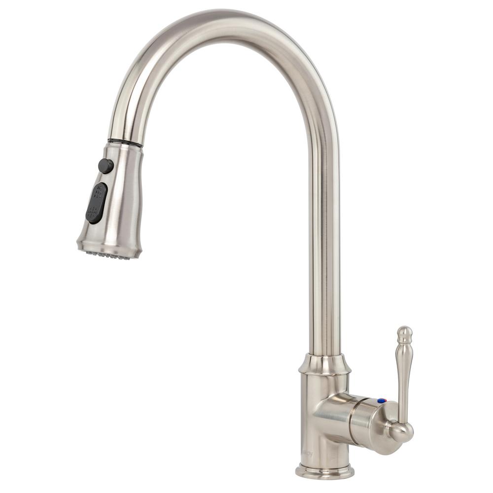 Handmade All-in-One Topmount Stainless Steel 33 in. x 22 in. Single Bowl Kitchen Sink w/ Pull-down Faucet, Accessory