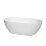Juno 5.3 ft. Acrylic Flatbottom Non-Whirlpool Bathtub in White with Polished Chrome Trim - Super Arbor