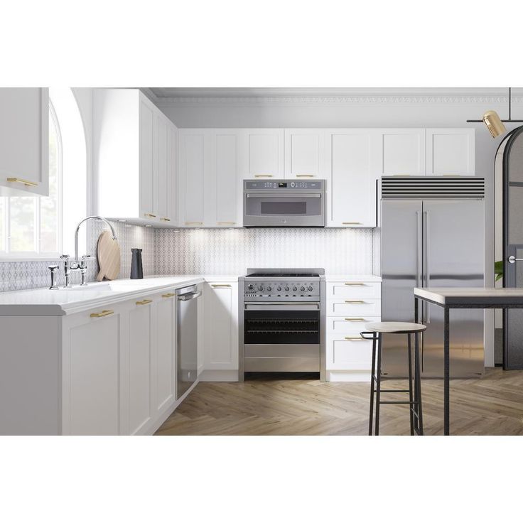 Threespine Ready to Assemble 36 in. x 12 in. x 30 in. Wall Stock Corner Kitchen Cabinet in Shaker White Wood