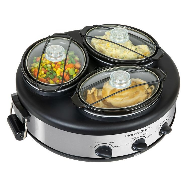 Triple 1.5 qt. Stainless Steel Slow Cooker Buffet