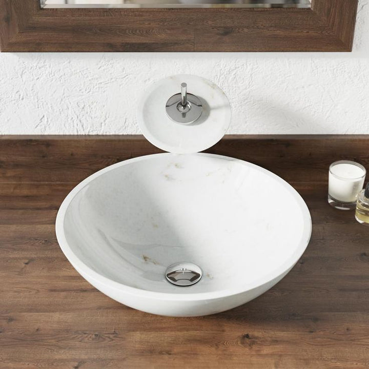 MR Direct Stone Vessel Sink in Honed Basalt White Granite