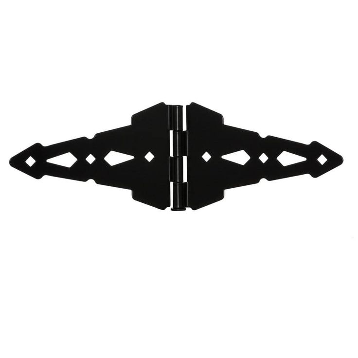 Everbilt 8 in. x 5-1/2 in. Black Decorative Strap Hinge (2-Pack)