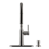 Upson Single-Handle Touchless Pull-Down Kitchen Faucet with TurboSpray and FastMount and Soap Dispenser in Stainless - Super Arbor