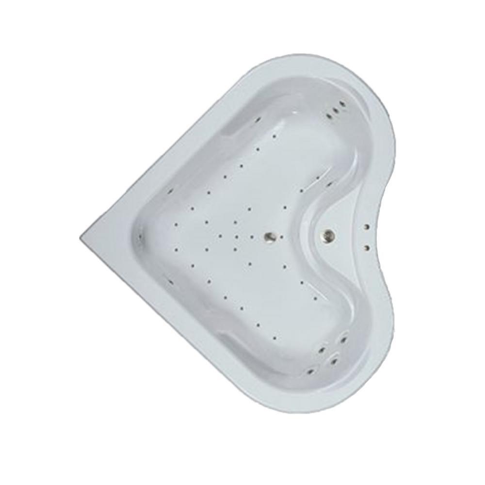 64 in. Acrylic Corner Drop-in Air Bathtub in Black - Super Arbor