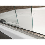 Levity 59 in. x 62 in. Semi-Frameless Sliding Tub Door in Nickel with Handle - Super Arbor