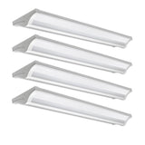 4 ft. 4000 Lumens Indirect Integrated LED White Wraparound Light with Uplight Downlight Feature 4000K (4-Pack)