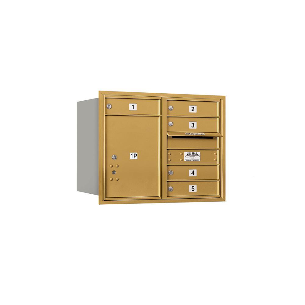 3700 Horizontal Series 5-Compartment with 1-Parcel Locker Recessed Mount Mailbox - Super Arbor