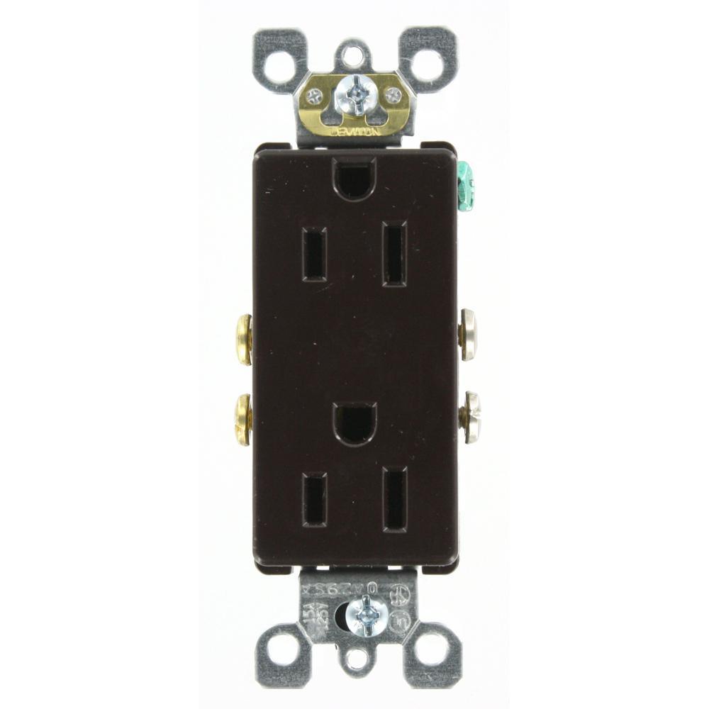 Decora 15 Amp Residential Grade Self Grounding Duplex Outlet, White - Super Arbor