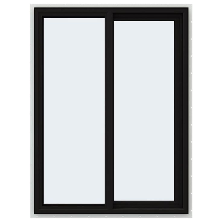 JELD-WEN FiniShield V-4500 35-1/2-in x 47-1/2-in x 3-in Jamb Right-operable Vinyl Black Sliding Window Full Screen Included
