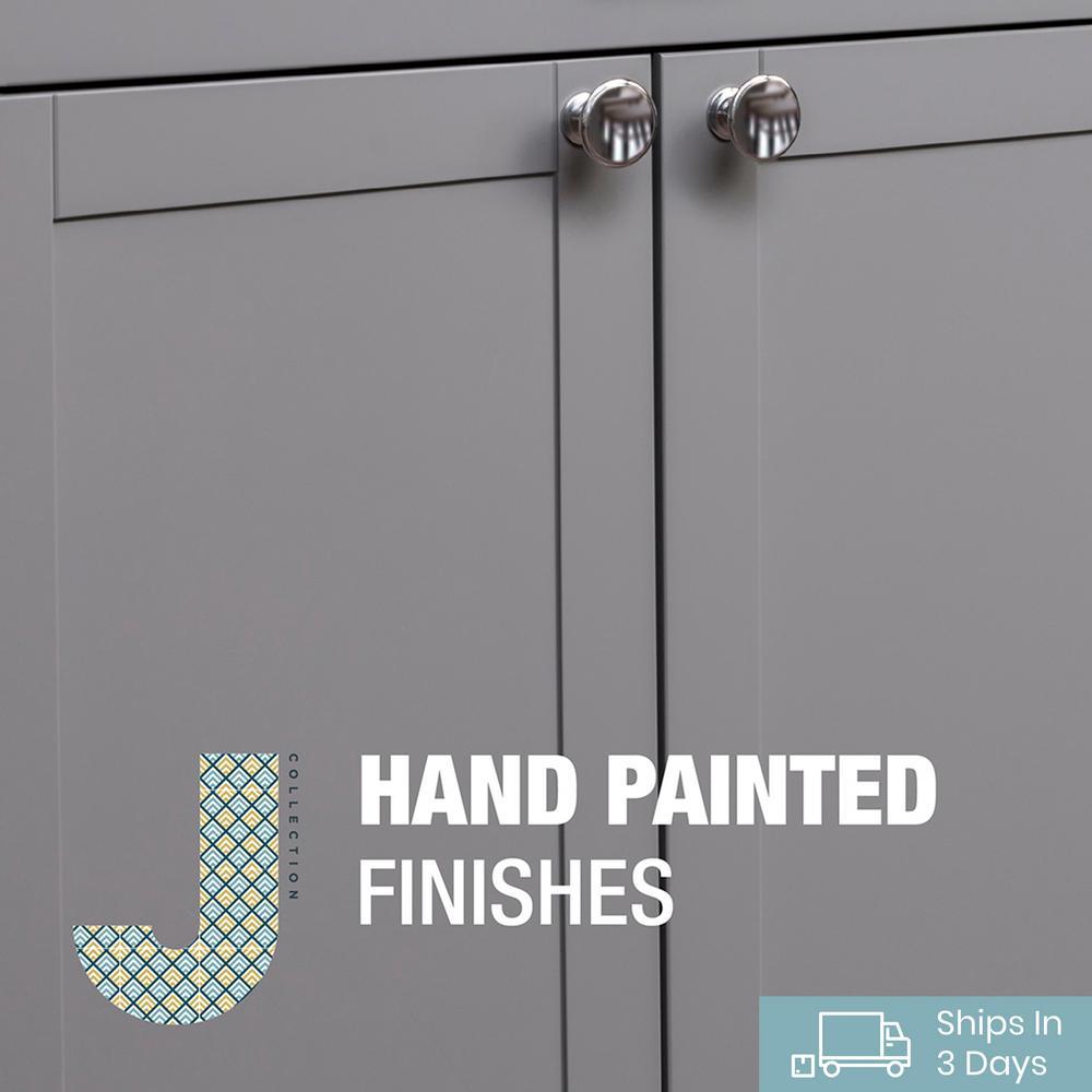 Shaker Assembled 36 in. x 34.5 in. x 24 in. Corner Base Cabinet with Lazy Susan Turn Table Accessory in Gray - Super Arbor