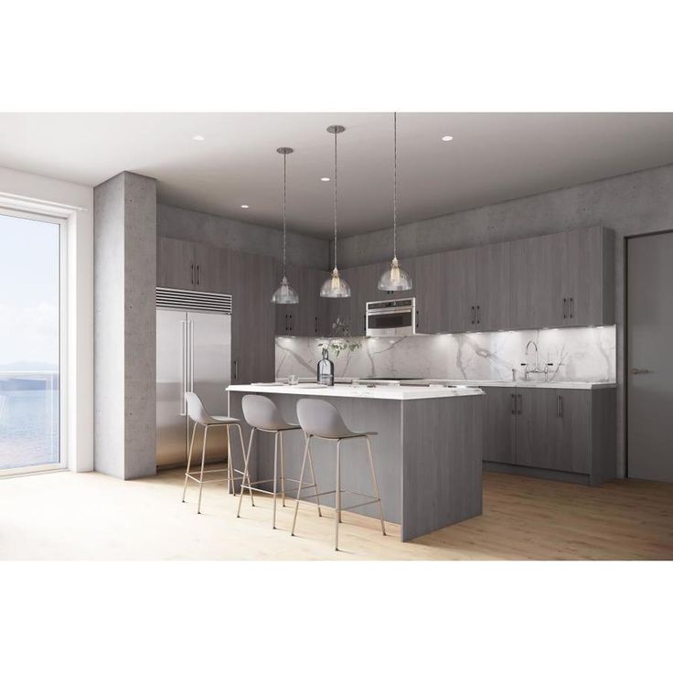 Cambridge 12-in W x 42-in H x 12-in D Grey Nordic Wood Engineered Wood Door Wall Stock Cabinet