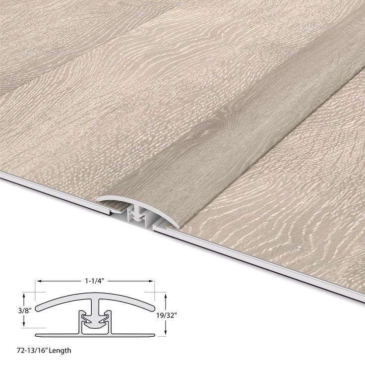 CALI 1.25-in x 72.83-in Whitewater Oak Vinyl Floor T-Moulding