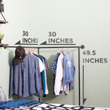 1/2 in. x 5 ft. L Black Pipe  Corner Wall Mounted Clothing Rack Kit