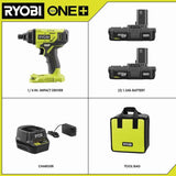 18-Volt ONE+ Lithium-Ion Cordless 1/4 in. Impact Driver Kit with (2) 1.5 Ah Batteries, Charger, and Bag