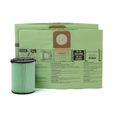 RIDGID OSHA Compatible Kit with HEPA-Level Filtration and Cyclonic Dust Bags for Select 12–16 Gallon Wet/Dry Shop Vacuums