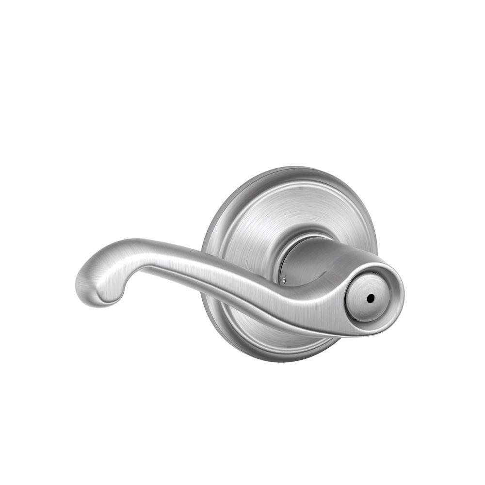 Flair Satin Nickel Privacy Bed/Bath Door Lever - Super Arbor