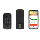 Defiant Hubspace Aged Bronze Square Biometric Fingerprint Electronic Touchpad Deadbolt