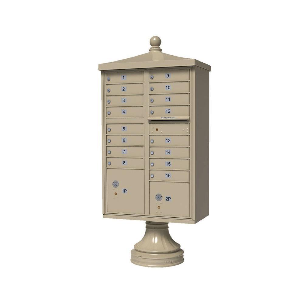 Vital 1570 8 Mailboxes 2 Parcel Lockers 1 Outgoing Pedestal Mount Cluster Box Unit - Super Arbor