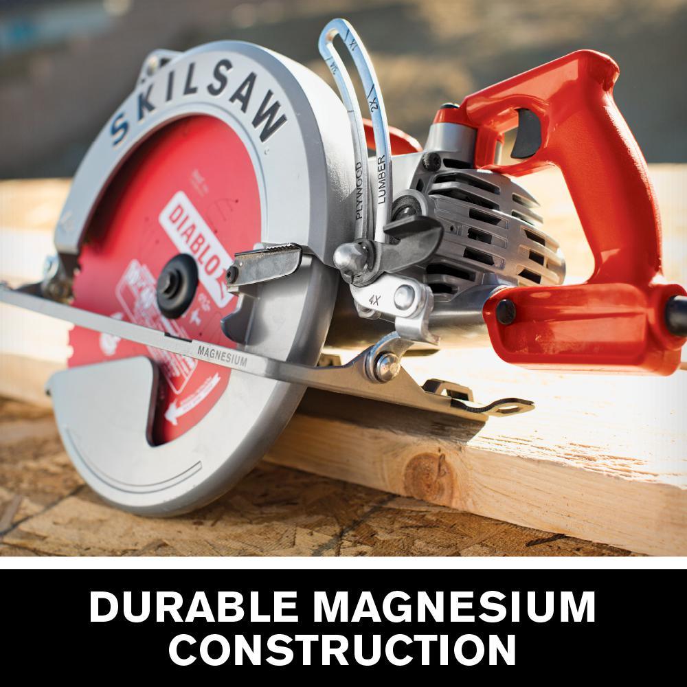 15 Amp Corded Electric 10-1/4 in. Magnesium SAWSQUATCH Worm Drive Circular Saw with 40-Tooth Diablo Carbide Blade - Super Arbor