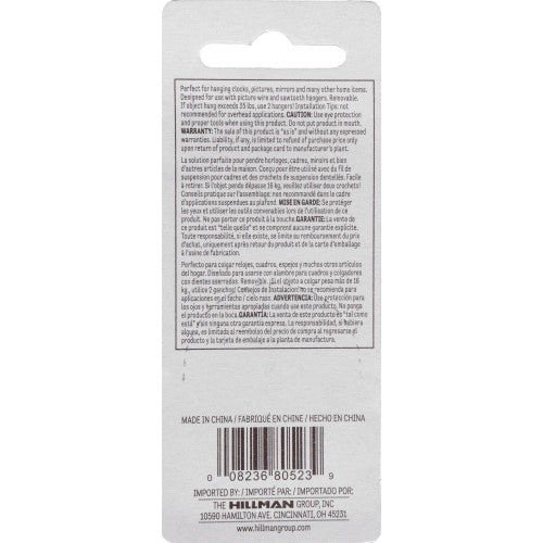 Hillman Zip Hangers Large Picture Hanger, 2-Pack