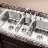 Premiere Gourmet Series Drop-In Stainless Steel 41 in. 4-Hole Triple Bowl Kitchen Sink - Super Arbor