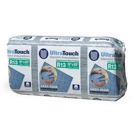 Energy Star Qualified; UltraTouch R-13 Recycled Denim Batt Insulation with Sound Barrier (15-in W x 93-in L)