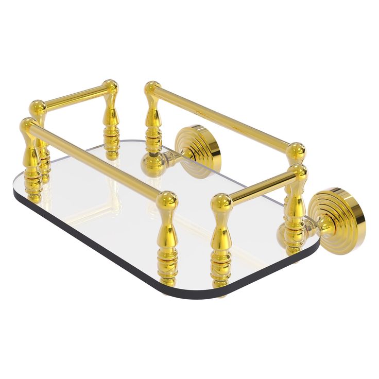 Allied Brass Waverly Place Collection Wall Mounted Glass Guest Towel Tray in Polished Chrome