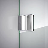 Unidoor Lux 30 in. x 30-3/8 in. x 72 in. Frameless Corner Hinged Shower Enclosure in Chrome