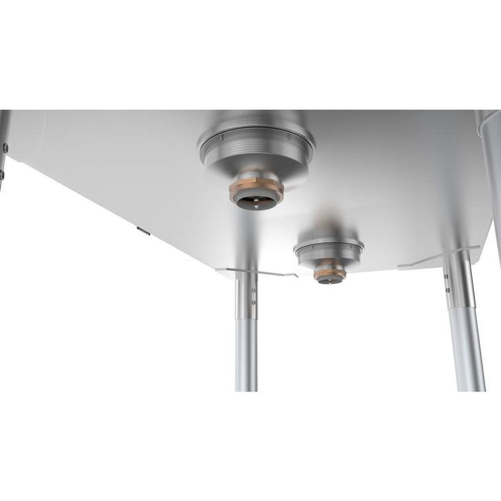 Freestanding Stainless Steel 43 in. 2-Hole Double Bowl Commercial Kitchen Sink