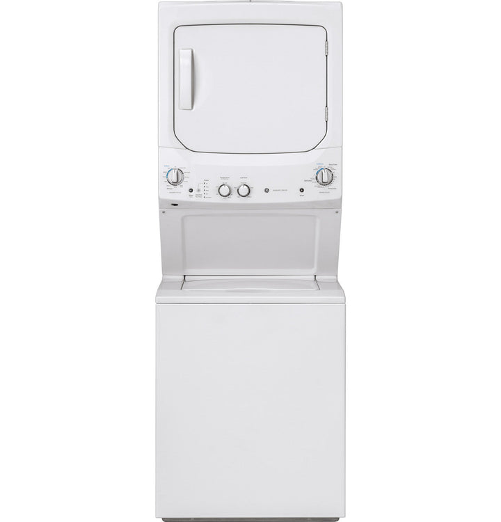 GE Electric Stacked Laundry Center with 3.8-cu ft Washer and 5.9-cu ft Dryer, White, GUD27ESSMWW