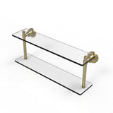 Washing Square Collection 22 in. 2-Tiered Glass Shelf in Matte Black - Super Arbor