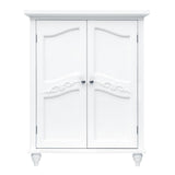 Venice 34 in. H x 27 in. W x 13-3/4 in. D Bathroom Linen Storage Floor Cabinet in White - Super Arbor
