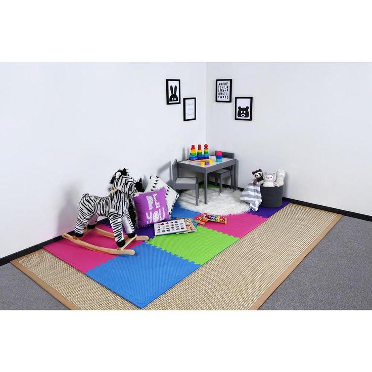 TrafficMASTER Primary Pastel 24 in. x 24 in. x 0.47 in. Playroom Floor (4-Pack)