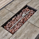 Belize 51 in. W x 25 in. H Rectangle Aluminum Liquid Propane Fire Pit in Dark Brown