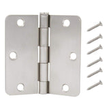 3-1/2 in. Satin Nickel 1/4 in. Radius Door Hinges Value Pack (3-Pack)