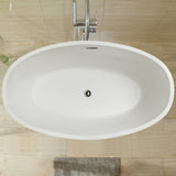 Amiens 69 in. Acrylic Flatbottom Freestanding Bathtub in White - Super Arbor