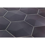 Magen 3D-Hex Dark Gray Matte Ceramic Hexagon Tile