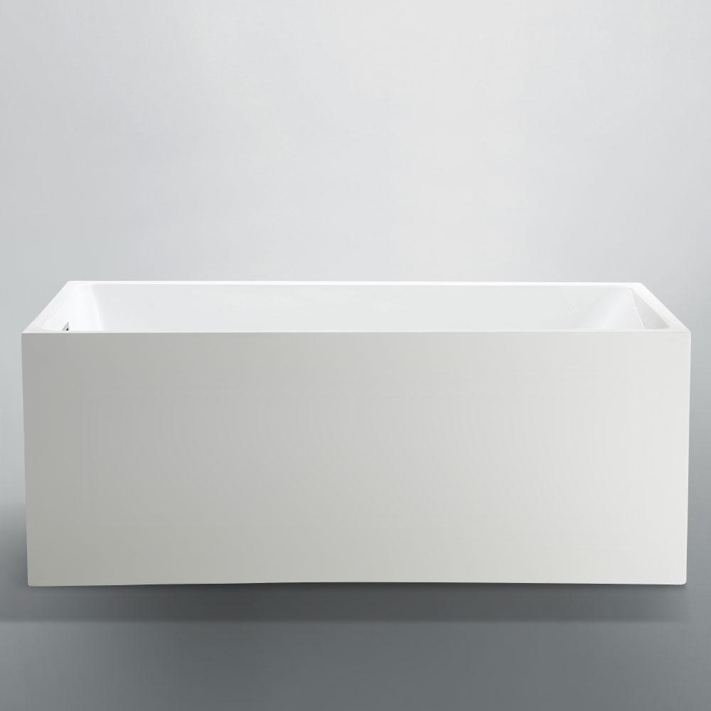 Catania 66.96 in. Acrylic Flatbottom Non-Whirlpool Freestanding Bathtub in Glossy White - Super Arbor