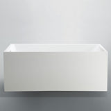 Catania 66.96 in. Acrylic Flatbottom Non-Whirlpool Freestanding Bathtub in Glossy White - Super Arbor