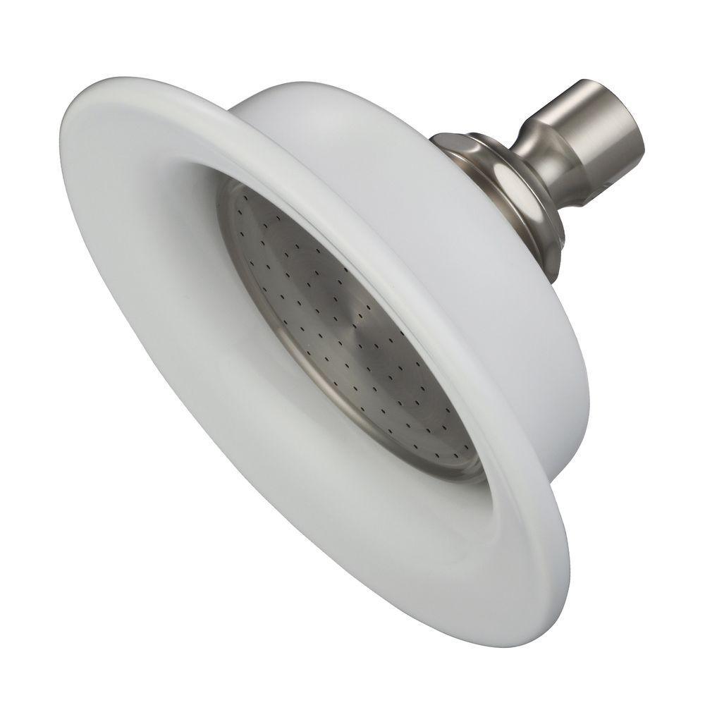 1-Spray 6.1 in. Single Wall Mount Fixed Shower Head in Oil Rubbed Bronze - Super Arbor