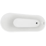 59 in. Acrylic Stand Alone Flatbottom Freestanding Bathtub in Black - Super Arbor