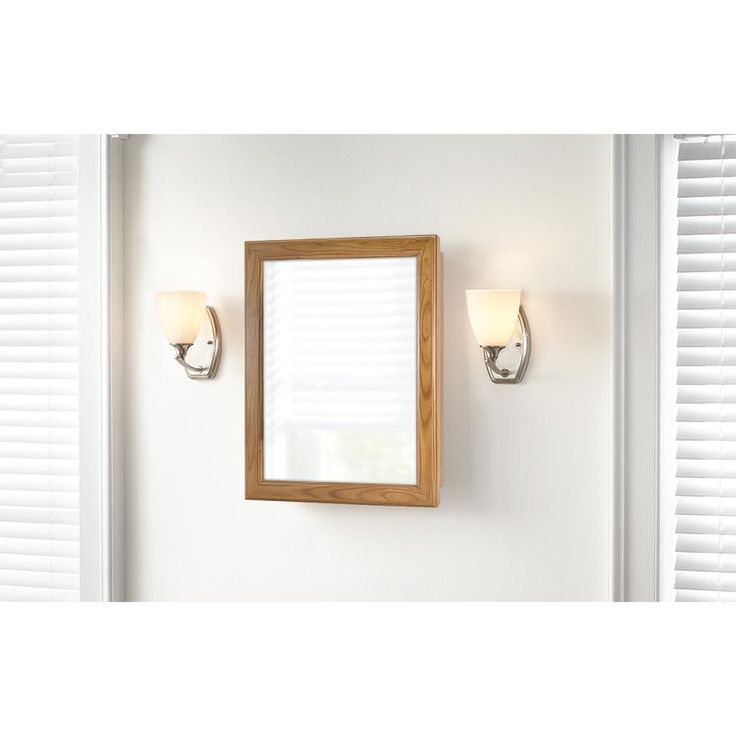 15-1/8 in. W x 19-1/4 in. H Framed Recessed or Surface-Mount Bathroom Medicine Cabinet in Oak