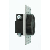 50 Amp Flush Mount Shallow Single Outlet, Black