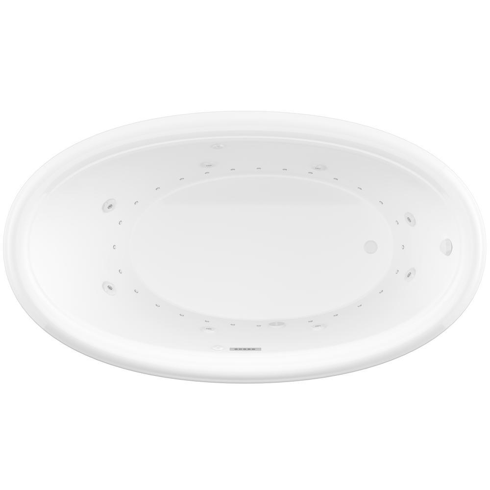 Topaz Diamond Series 70 in. Oval Drop-in Whirlpool and Air Bath Tub in White - Super Arbor