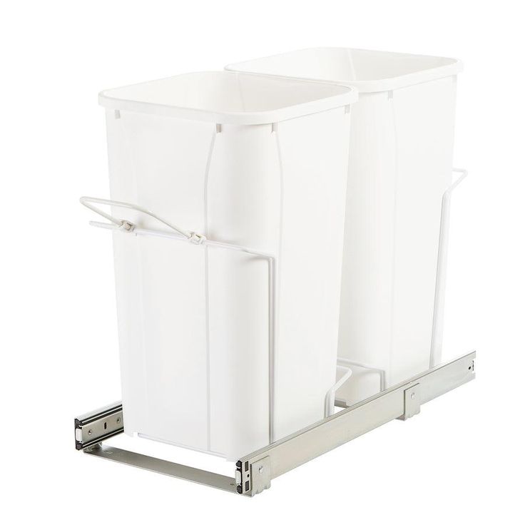 Knape & Vogt 27-Quart Plastic Pull Out Trash Can