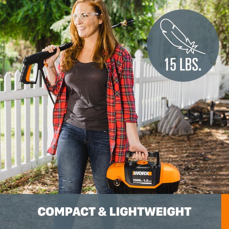 Worx 1500 PSI 1.2 GPM 13 Amp Cold Water Electric Pressure Washer, Portable