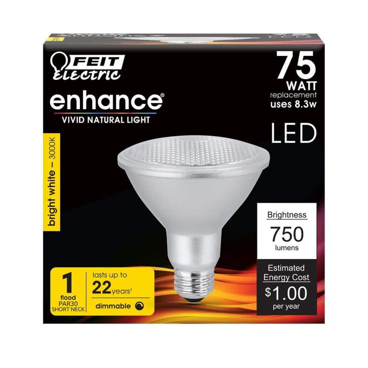 Feit Electric 75-Watt Equivalent PAR30 Dimmable CEC Title 24 Compliant LED ENERGY STAR 90+ CRI Flood Light Bulb, Bright White