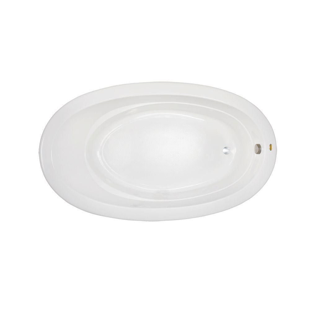 Riva 72 in. x 42 in. Acrylic Oval Drop-in Bathtub in White - Super Arbor