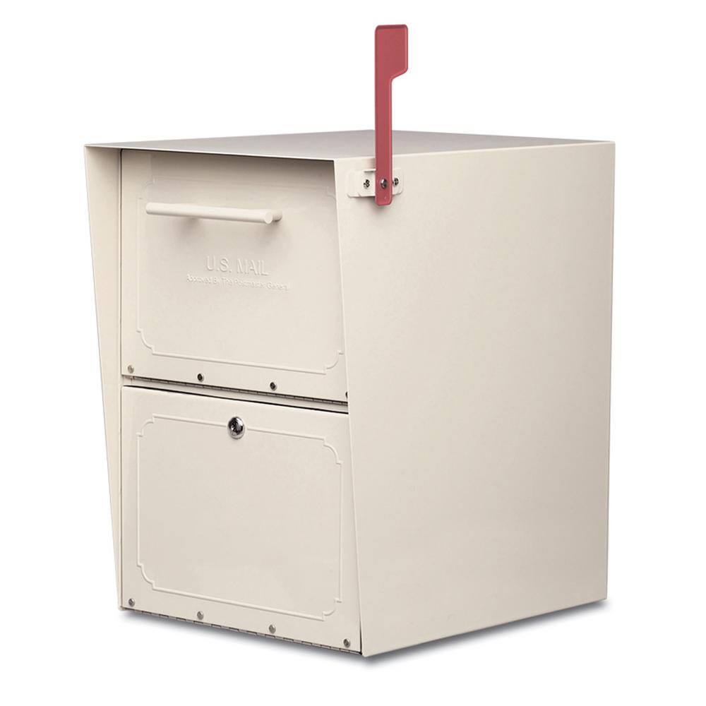 Oasis Post-Mount or Column-Mount Locking Mailbox in Black with Outgoing Mail Indicator - Super Arbor